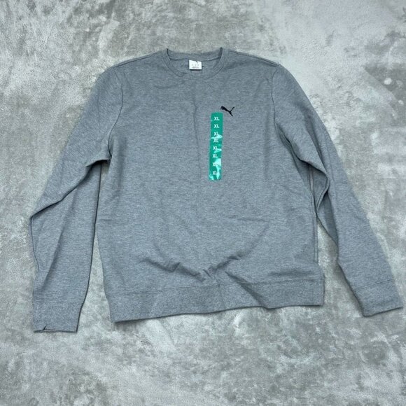 Puma Mens Gray Crewneck Sweatshirt XL Lightweight Casual Long Sleeve a0722 - Picture 1 of 7